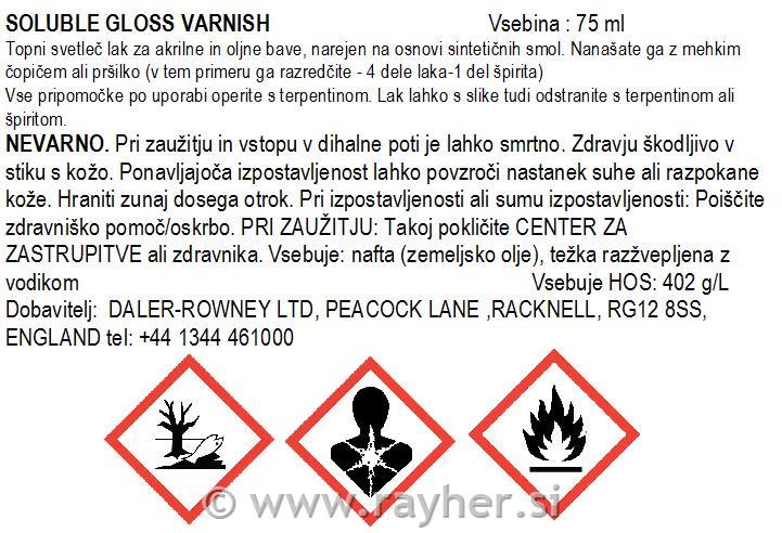 Lak za akrilne barve Daler Rowney, svetleč, 75 ml