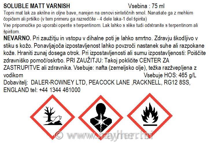 SOLUBLE MATT VARNISH 75ML