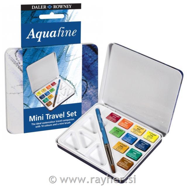 Set akvarelnih barv Aquafine Travel set 10x1/2 tabl.