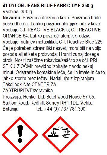 DYLON barva za tekstil POD 350g 41 Jeans Blue