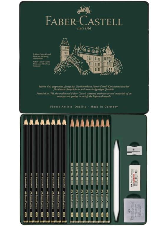 Svinčnik Pitt Graphite Matt in Castell 9000 set 20