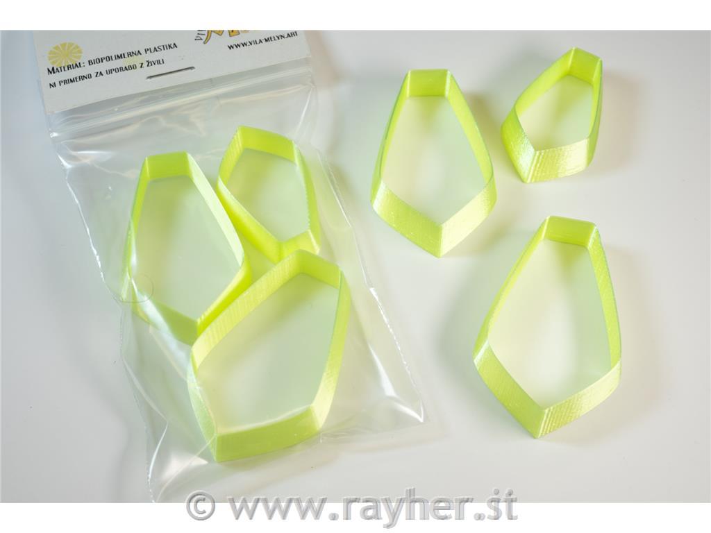 Izsekovalci petkotni list 33-51 mm set 3