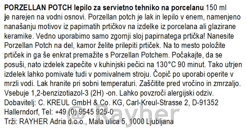 Lepilo za servietno tehniko Porzellan Potch 50 ml za porcelan