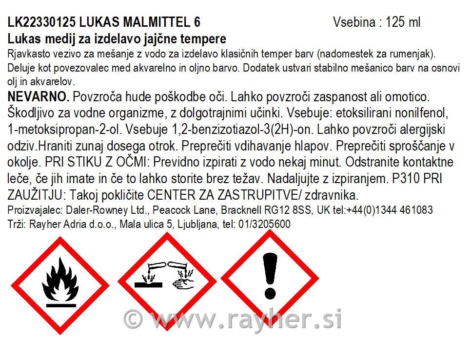 LUKAS MEDIUM 6 (TEMPERA)125 ml