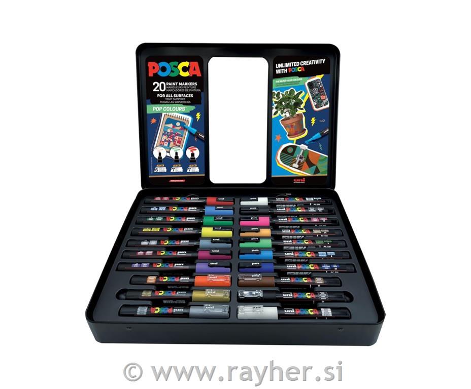 Uni POSCA flomastri set 20 Pop PC-1M PC-3M in PC-5M