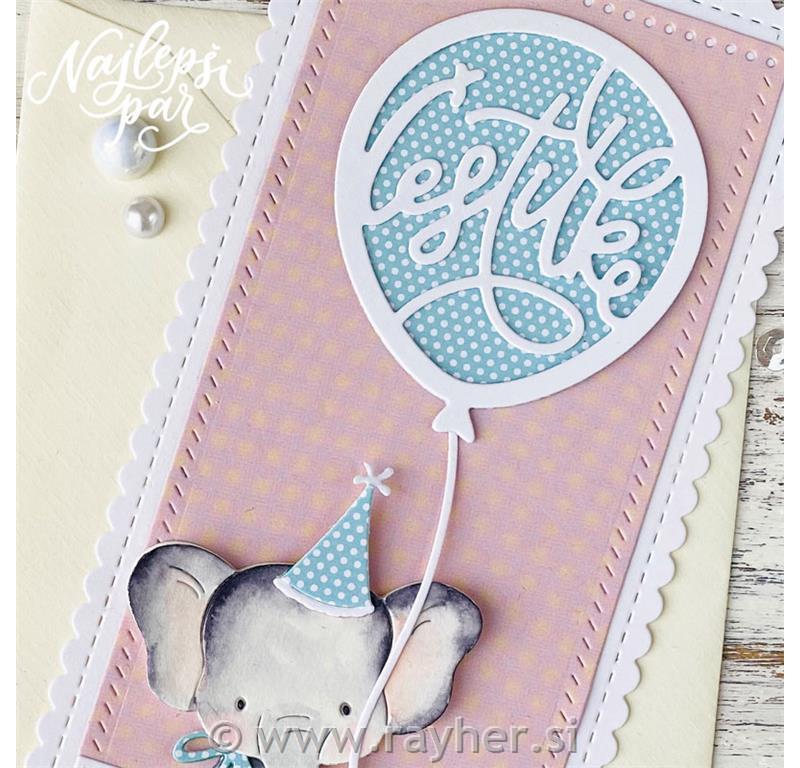 Cutting die Congrats baloon (in Slovene)