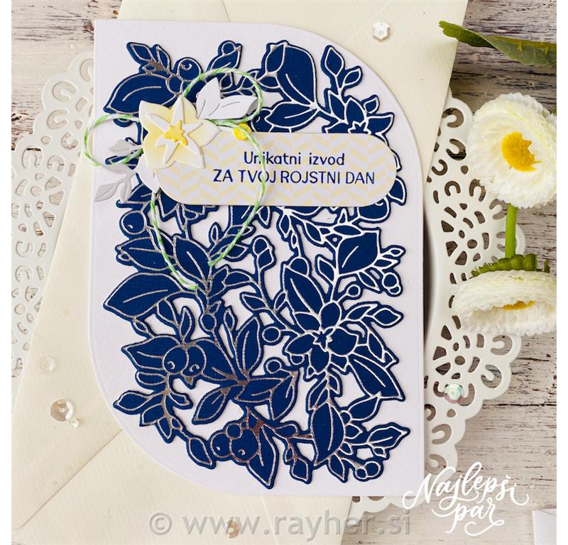 Hot foil in šablona Cvetlična čipka