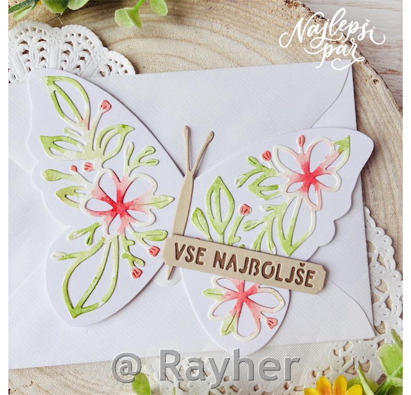 Rezalna šablona Metulj s cvetjem