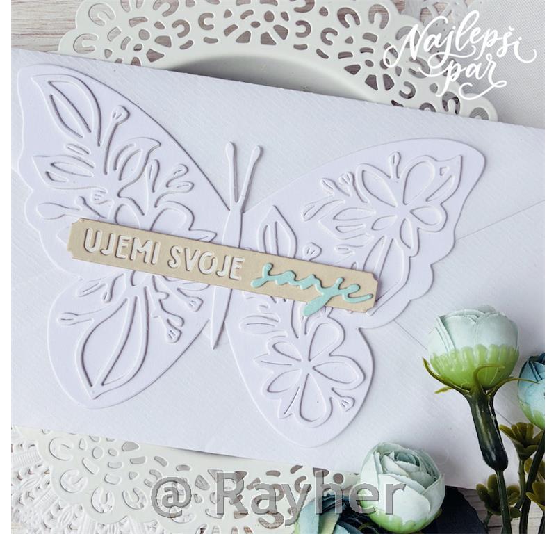 Rezalna šablona Metulj s cvetjem