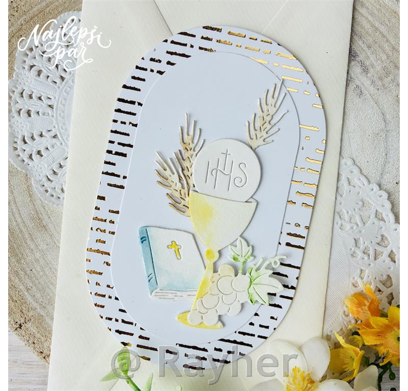 Hot foil in šablona Ozadje z besedilom