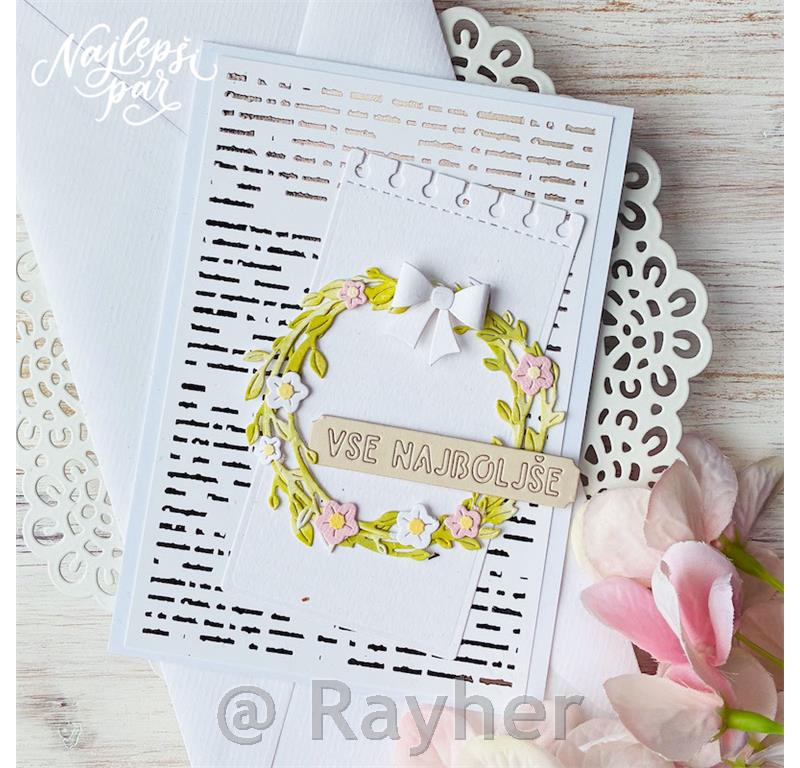 Hot foil in šablona Ozadje z besedilom