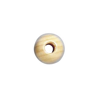 Lesena perla, pološčena,30 mm o, naravna barva, 10 mm luknja