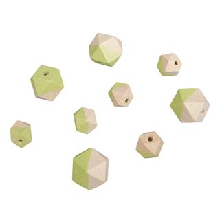 Lesene perle Diamond, zelene, 4 dimenzije