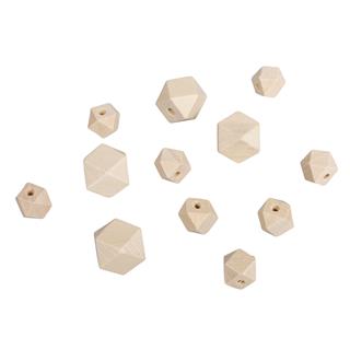 Lesene perle Diamond, naravne, 4 dimenzije