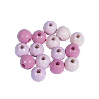 Lesene perle, FSC 100%, 8mm, pink, 84 kos