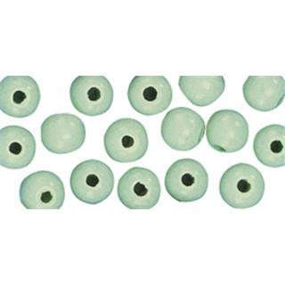 Perle lesene, pološčene, 10mm, sv. zelene, 52 kosov