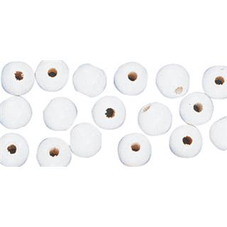 Perle lesene, pološčene, 12mm, bele, 32 kosov