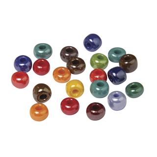 Steklene perle z veliko lunkjo, opak, mešane, o 6,7 mm, 55g