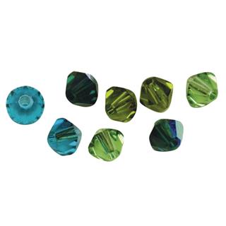 Swarovski brušeni kristali perle, zeleni toni, 4 mm, 50 kom