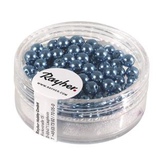 Perle steklene "Renaissance", azur.modra, o 4 mm, 85 kom.