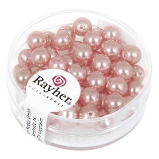 Perle steklene "Renaissance", tem.roza, o 6 mm, 45 kom.