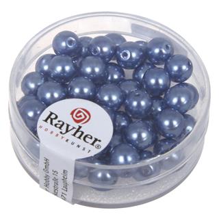 Perle steklene "Renaissance", azur.modra, o 6 mm, 45 kom.