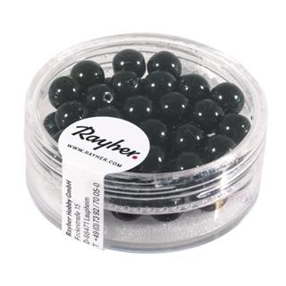 Perle steklene "Renaissance", črna, o 6 mm, 45 kom.