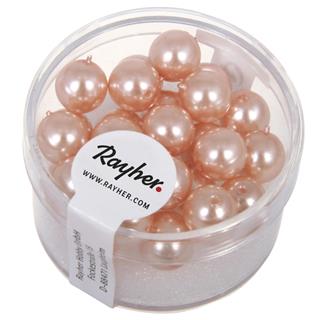 Perle steklene "Renaissance", tem.roza, o 8 mm, 25 kom.