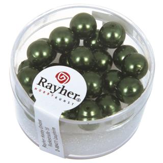 Perle steklene "Renaissance", smarag. zelena, o 8 mm, 25 kom