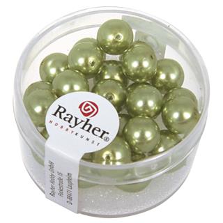 Perle steklene "Renaissance", žad zelena, o 8 mm, 25 kom.