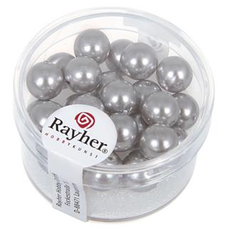 Perle steklene "Renaissance", sreb.siva, o 8 mm, 25 kom.