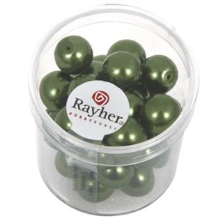 Perle steklene "Renaissance", smarag. zelena, o 10 mm, 35 ko
