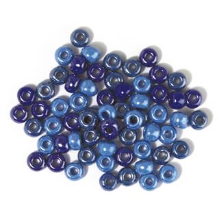 Perle steklene z večjo luknjo, opak,mod.-turk, o 8,7 mm, 55g