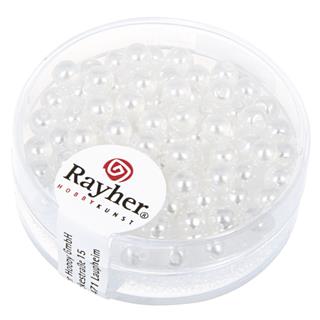 Perle steklene "Renaissance" , pol prosojne, snežno bele, 4
