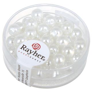 Perle steklene "Renaissance" , pol prosojne, snežno bele, 6