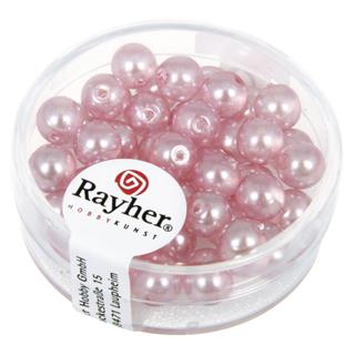 Perle steklene "Renaissance" , pol prosojne, roza, 6 mm, 45