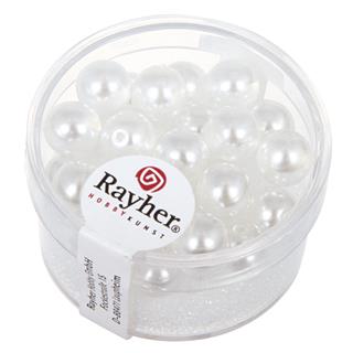 Perle steklene "Renaissance" , pol prosojne, snežno bele, 8