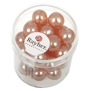 Perle steklene "Renaissance" , pol prosojne, oranžne, 10 mm,