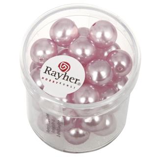 Perle steklene "Renaissance" , pol prosojne, roza, 10 mm, 35