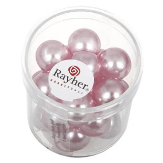 Perle steklene "Renaissance" , pol prosojne, roza, 12 mm, 21