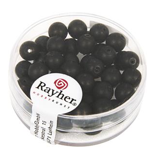 Perle steklene "Renaissance" , brez leska, črne, 6mm, 45 kom