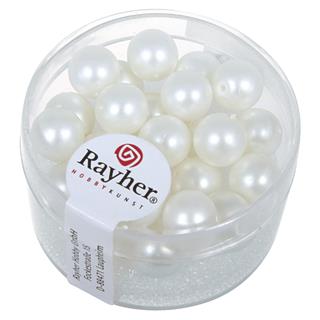 Perle steklene "Renaissance" , brez leska, snežno bele, 8 mm