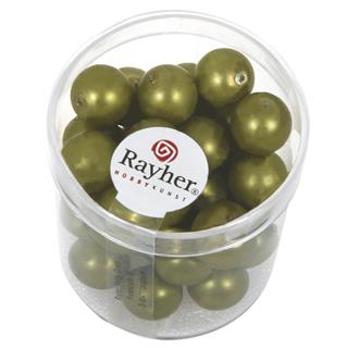 Perle steklene "Renaissance" , brez leska, zelene, 10 mm, 35