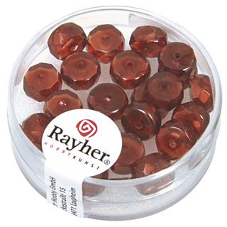 Perle steklene okrogle, rdeče, 4x8 mm, 22 kom.