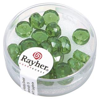 Perle steklene okrogle, zelene, 4x8 mm, 22 kom.