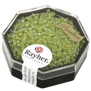 Perle Premium Miyuki, 2,2 mm o, zelene, mavrično prosojne, 8