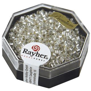Perle Delica Miyuki, 2,2 mm o, kristalne, s srebrno sredino