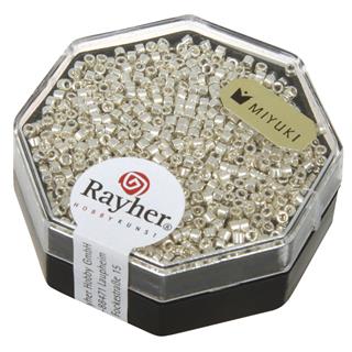 Perle Delica Miyuki, 1,6 mm o s kovinskim leskom, srebrne, 4