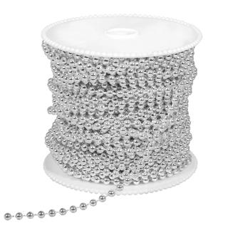 Veriga dekorativna iz perl, 3 mm o, srebrna, na kolutu: 1m