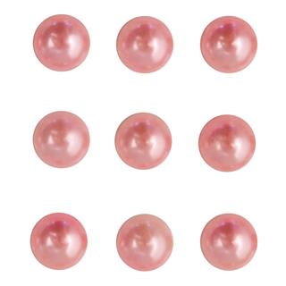 Perle polovične, plastične, samolepilne, sv.roza, o 3 mm, 12